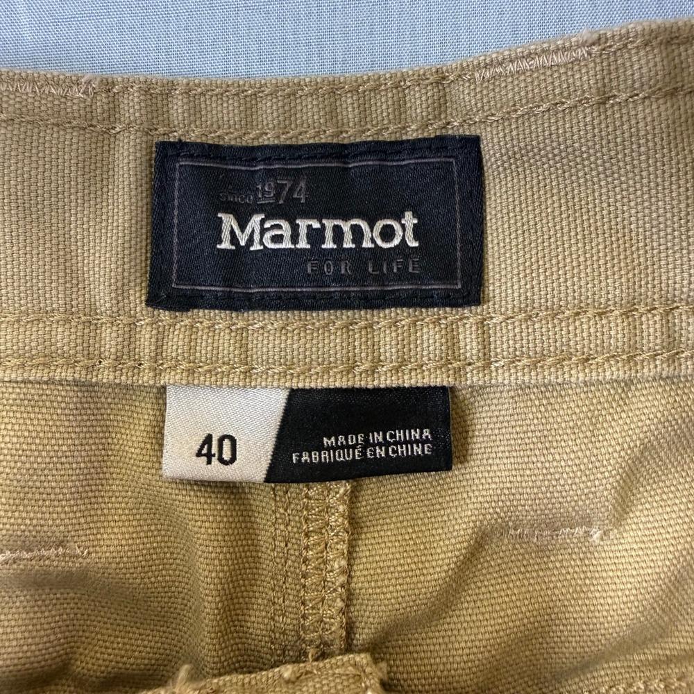 Marmot Mens Tan Canvas Work Carpenter Shorts Size 40 Brown Utility Hiking Rugged - Picture 4 of 16